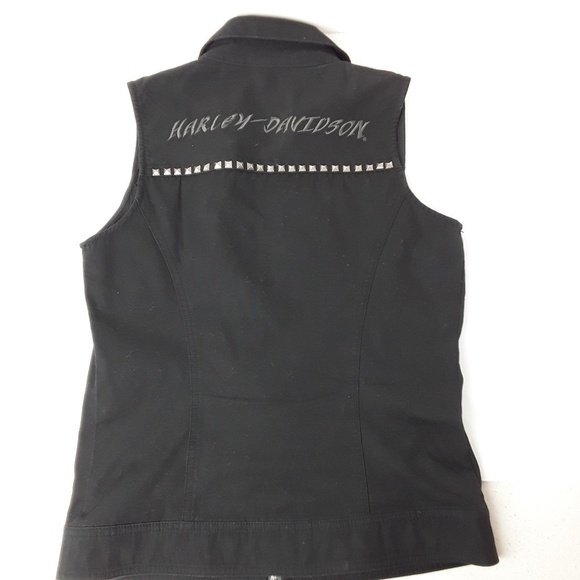 Harley Davidson | Studded embroidered jean vest - Picture 4 of 4